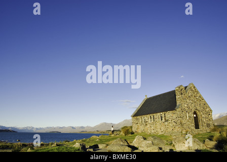 Kirche des guten Hirten und Lake Tekapo, Neuseeland Stockfoto