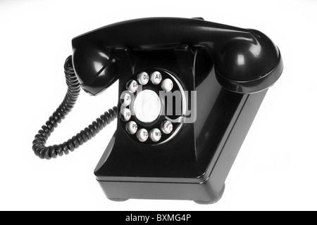 Vintage Retro-rotary Telefon auf weißem Hintergrund Stockfoto