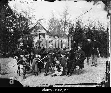 District Of Columbia. General William Gamble und Personal im Camp Stoneman, der Kavallerie-Depot am Giesborough Punkt union Stockfoto