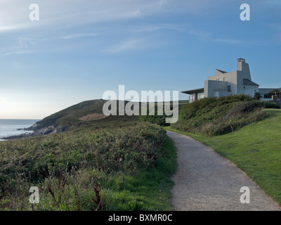 Croyde Bucht an der Nordküste Devon - der Blick aus den Fußweg zu baggy Punkt Stockfoto