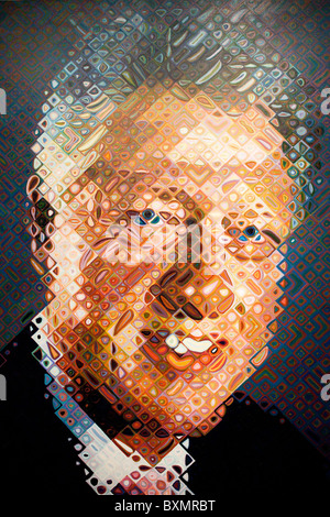 Porträt des Präsidenten William Jefferson Clinton, gemalt von Chuck Close Stockfoto