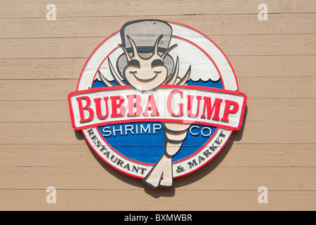 Bubba Gump Logo am Fishermans Wharf, San Francisco Stockfoto