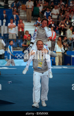 Goldmedaillengewinnerin Einzelfolienfinale der Frauen Peking Olympiateilnehmerin Maria Valentina Vezzall, Olympische Spiele, Peking, China Stockfoto