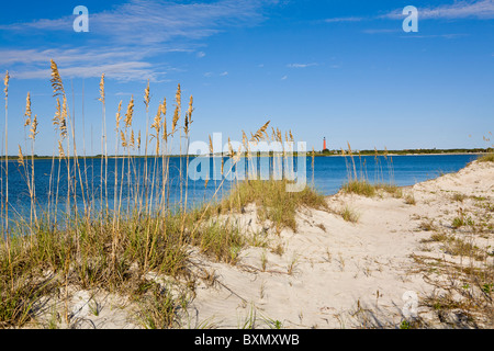 Historischen Ponce de Leon Licht Station an der Atlantikküste von Florida über Ponce Inlet aus Smyrna Dunes Park in east Stockfoto