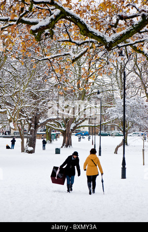 Die gemeinsame schneebedeckt, Ealing, London, Vereinigtes Königreich Stockfoto
