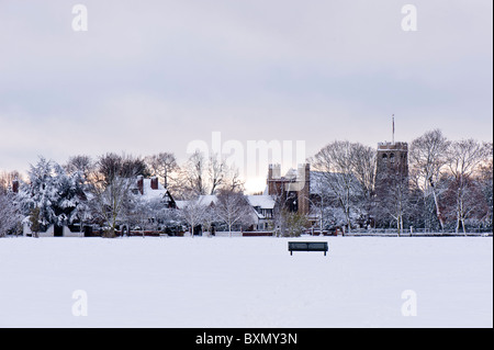Die gemeinsame schneebedeckt, Ealing, London, Vereinigtes Königreich Stockfoto