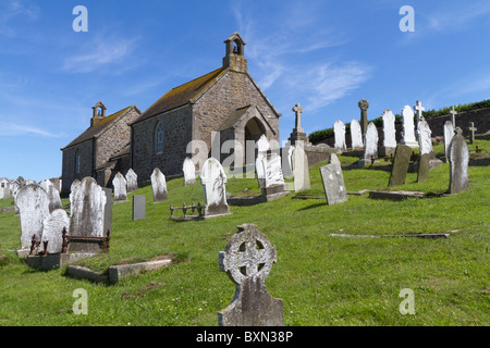 Grabsteine und Denkmäler am Barnoon Friedhof, St. Ives, Cornwall, UK, United Kindom... Stockfoto