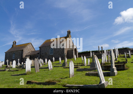 Grabsteine und Denkmäler am Barnoon Friedhof, St. Ives, Cornwall, UK, United Kindom... Stockfoto