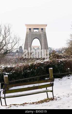 Clifton Suspension Bridge im Winter Bristol England Großbritannien Stockfoto