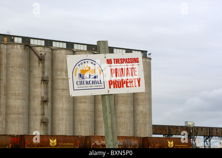 Getreidesilo in Churchill, Manitoba, Kanada Stockfoto