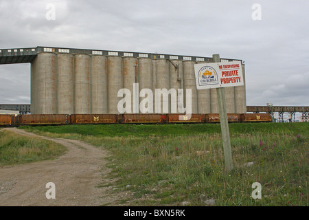 Getreidesilo in Churchill, Manitoba, Kanada Stockfoto