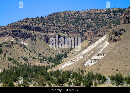 Mit Blick auf Schafe Rock an der John Day Fossil Beds National Monument im östlichen Oregon, USA. Stockfoto