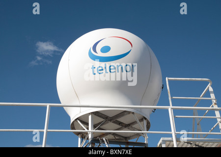 Eine Telenor-Radar auf der Stena Europa Fähre Segeln aus Fishguard Wales nach Rosslare, Irland. Stockfoto