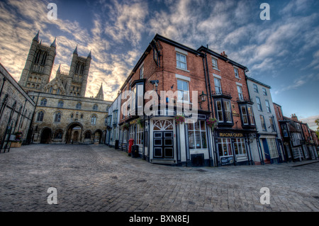 Lincoln Stadtlandschaften bei Sonnenaufgang Stockfoto