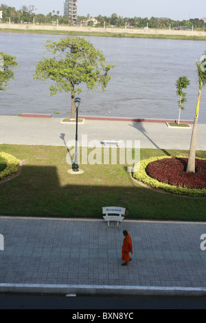 Die neu sanierten Riverside auf dem Tonle Sap Fluss, Phnom Penh, Kambodscha Stockfoto