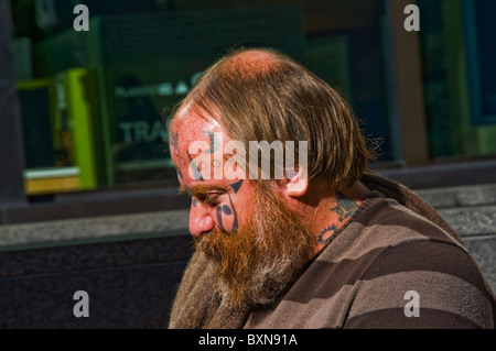 Porträt des einzigartigen interessante Person auf Stadtstraße in n Francisco CA USA Stockfoto