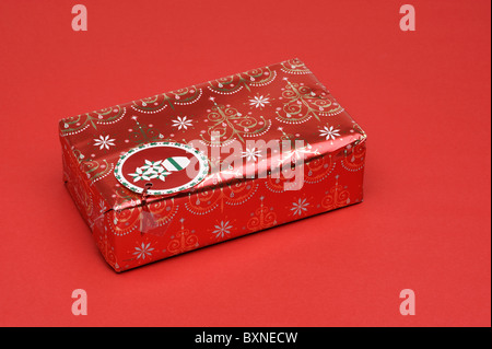 Roten Weihnachtsgeschenk Stockfoto