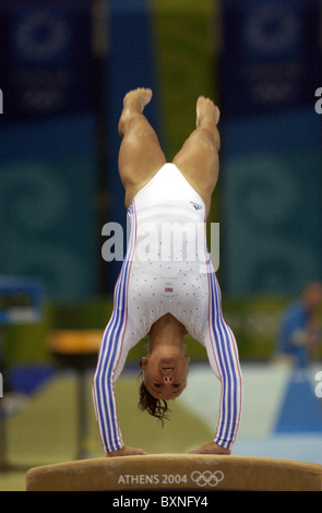 Der Olympischen Spiele in Athen. 2004 künstlerische Gymnastik. Stockfoto