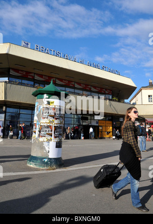 Bratislava, Hauptbahnhof, Hlavna Stanica, Bratislava, Slowakei, Europa Stockfoto