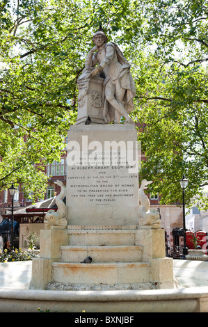 Statue von Shakespeare in Leicester Square, London, England, Großbritannien, UK Stockfoto