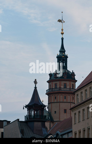 Turm der Nikolaikirche in Leipzig, Sachsen, Deutschland, Europa Stockfoto