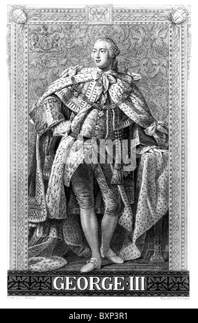 Porträt von König George III von England; Schwarz und weiß-Abbildung; Stockfoto