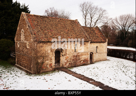 Interieur/Exterieur/Detail der Cambridge Aussätzigen Kapelle, auch bekannt als Aussätziger Chapel of St. Mary Magdalene. Stockfoto