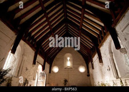 Interieur/Exterieur/Detail der Cambridge Aussätzigen Kapelle, auch bekannt als Aussätziger Chapel of St. Mary Magdalene. Stockfoto