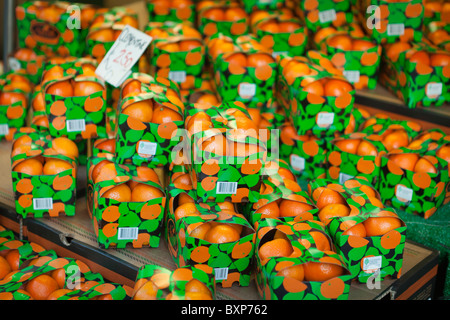 Clementine auf Verkauf, bei Borough Market, London, England Stockfoto