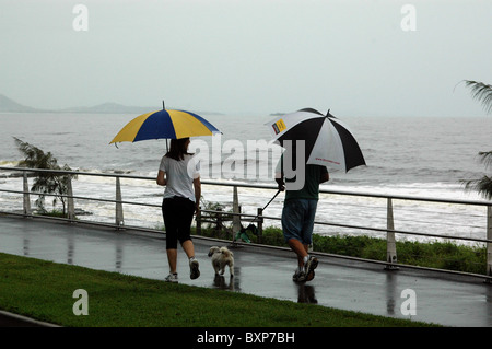 Regentag in Mooloolaba Beach an Queenslands Sunshine Coast Stockfoto