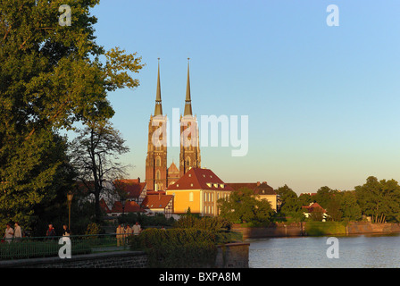 Blick auf St. Johns Cathedral auf der Dominsel, Wroclaw, Polen Stockfoto