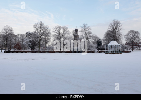 Die Dingle betrachtet auf einem extrem kalten Dezember Wintertag im Jahr 2010, in der Nähe von St. Chad Kirche in Shrewsbury aus betrachtet. Stockfoto