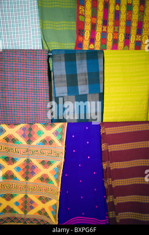 Gewebe im National Textile Museum, Thimphu (Hauptstadt), Bhutan, Asien Stockfoto