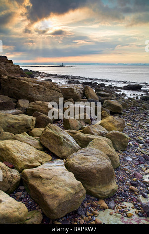 Leuchtturm Charston Rock, Fluss Severn Stockfoto