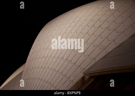 Sydney Opera House in der Nacht. Dach-Detail. Stockfoto