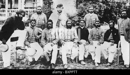 AUSTRALIAN TOURING CRICKET TEAM 1867 bestand alle der Aborigines. Siehe Beschreibung unten Stockfoto