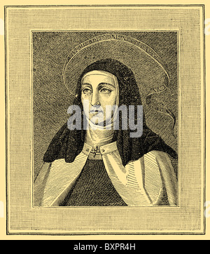 Die heilige Teresa von Ávila, auch genannt die heilige Teresa von Jesus (1515-1582), spanische Mystiker, Carmelite Nonne und Schriftsteller des Zählers Stockfoto