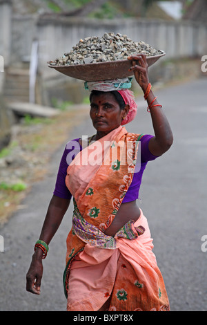 Arbeitnehmerin auf Port Blair, Andamanen, Indien Stockfoto