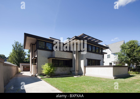 Oscar B. Balch Haus von Frank Lloyd Wright, Eiche Park, Chicago, Illinois, USA Stockfoto