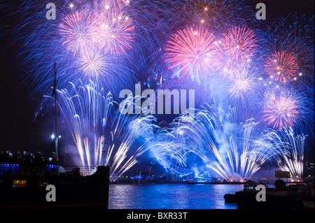 Silvester Feuerwerk London Stockfoto