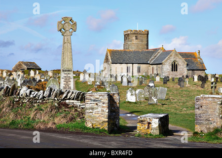 St Materiana Kirche in der Nähe von Tintagel in Cornwall Stockfoto