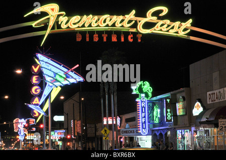 Neon-Schilder auf Fremont St, Las Vegas Stockfoto