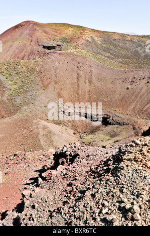 Ansicht der Lavastrom von Seite des El Tecolote Schlackenkegel, El Pinacate Biosphärenreservat, Sonora, Mexiko Stockfoto