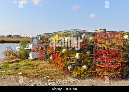 Krabben Sie-fallen, Mississippi Fluss-Dreieck, New Orleans, Louisiana Stockfoto