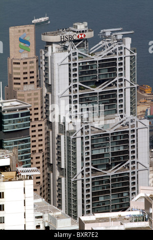 Das Hauptgebäude der HSBC-Bank-Zentrale in Hongkong, China Stockfoto