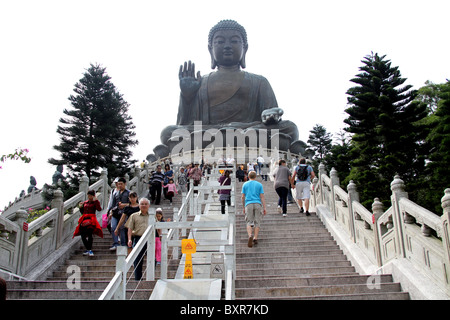 Die Tian Tan Big Buddha Statue auf Lantau Island in Hongkong, China Stockfoto