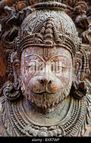 Granit Stein Hanuman Statue. Beteten indische hindu-Gottheit Stockfoto