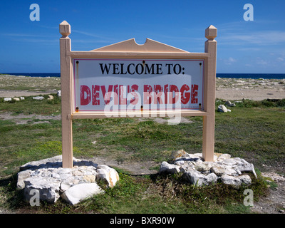 Devils bridge einen natürlichen Bogen geschnitzt am Meer am östlichen Ende der Karibik Antigua West Indies Stockfoto