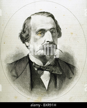 NAPOLEON III (Paris, 1808-Chislehurst, 1873). Französischer Kaiser (1852-1870.) Er war der Sohn von Louis Bonaparte. Gravur. Stockfoto