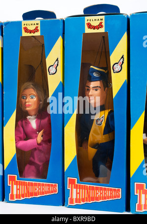 Thunderbirds Charakter Draht und Schnur Puppen Lady Penelope und Scott Tracey produziert im Jahr 1992 von Pelham Puppets Stockfoto